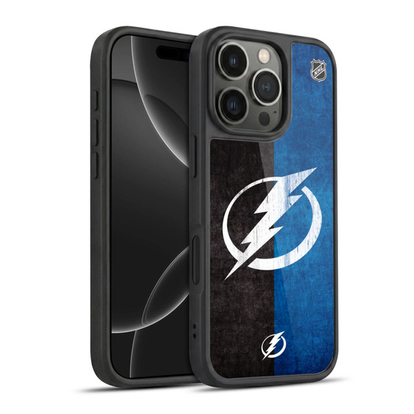 NHL Tampa Bay Lightning Half Distressed Gel Armour Case For Apple iPhone 16 Pro