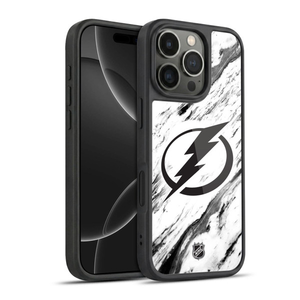 NHL Tampa Bay Lightning Marble Gel Armour Case For Apple iPhone 16 Pro