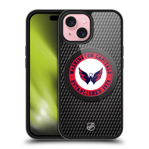 NHL Washington Capitals Puck Texture Gel Armour Case For Apple iPhone 15