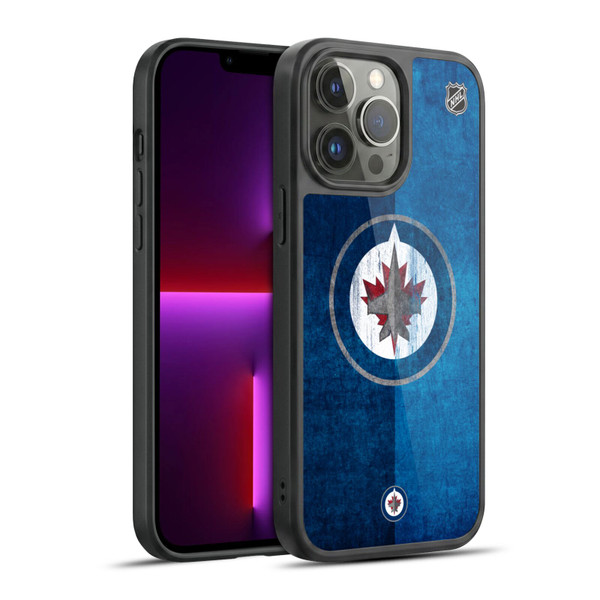 NHL Winnipeg Jets Half Distressed Gel Armour Case For Apple iPhone 13 Pro Max