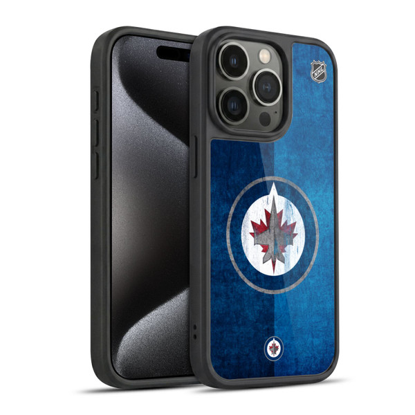 NHL Winnipeg Jets Half Distressed Gel Armour Case For Apple iPhone 15 Pro