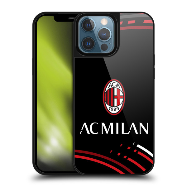AC Milan Crest Patterns Curved Gel Armour Case For Apple iPhone 13 Pro Max