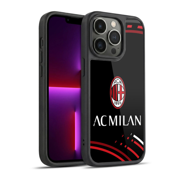 AC Milan Crest Patterns Curved Gel Armour Case For Apple iPhone 13 Pro