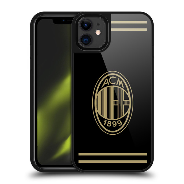AC Milan Crest Black And Gold Gel Armour Case For Apple iPhone 11