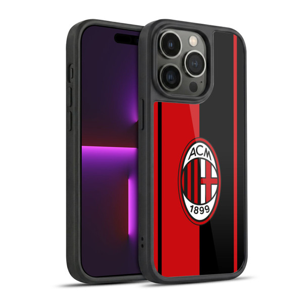 AC Milan Crest Red And Black Gel Armour Case For Apple iPhone 14 Pro