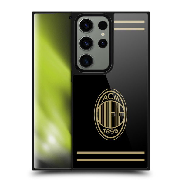 AC Milan Crest Black And Gold Gel Armour Case For Samsung Galaxy S24 Ultra 5G