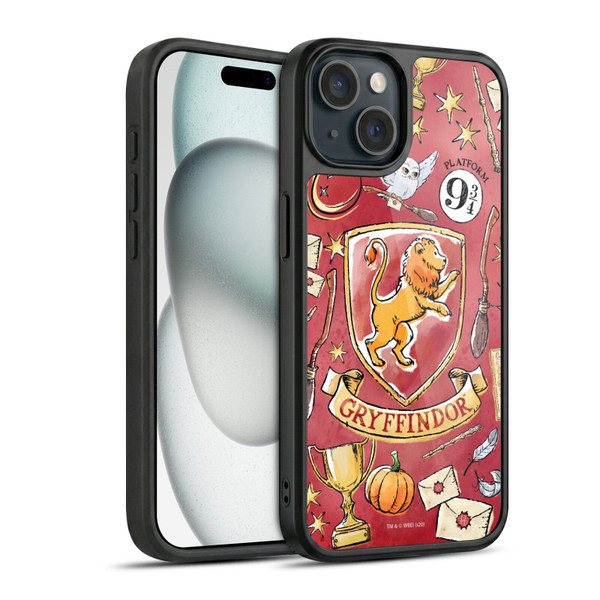 Harry Potter Deathly Hallows XIII Gryffindor Pattern Gel Armour Case For Apple iPhone 15