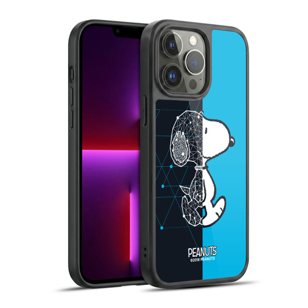 Peanuts Halfs And Laughs Snoopy Geometric Gel Armour Case For Apple iPhone 13 Pro Max