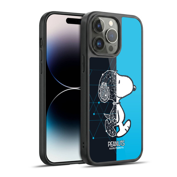 Peanuts Halfs And Laughs Snoopy Geometric Gel Armour Case For Apple iPhone 14 Pro Max