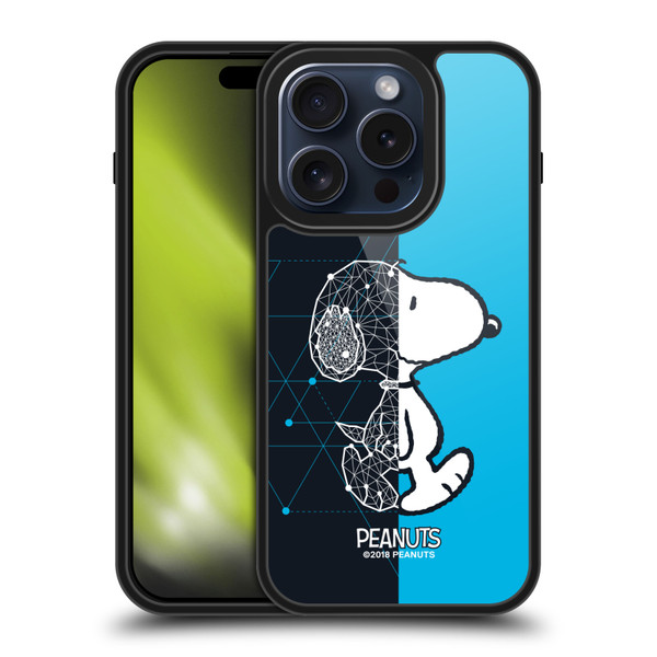 Peanuts Halfs And Laughs Snoopy Geometric Gel Armour Case For Apple iPhone 15 Pro