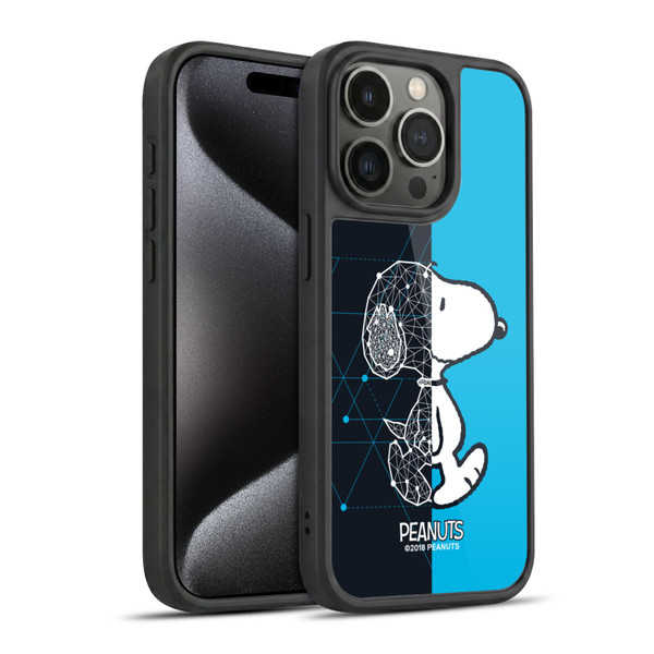 Peanuts Halfs And Laughs Snoopy Geometric Gel Armour Case For Apple iPhone 15 Pro