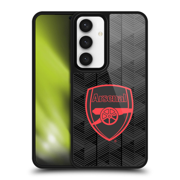 Arsenal FC Crest and Gunners Logo Black Gel Armour Case For Samsung Galaxy S24 5G