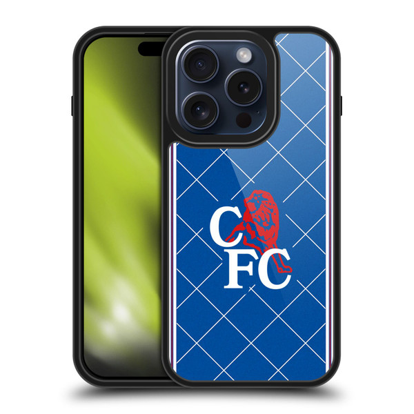Chelsea Football Club Retro Kit and Stadium 1988 Home Gel Armour Case For Apple iPhone 15 Pro