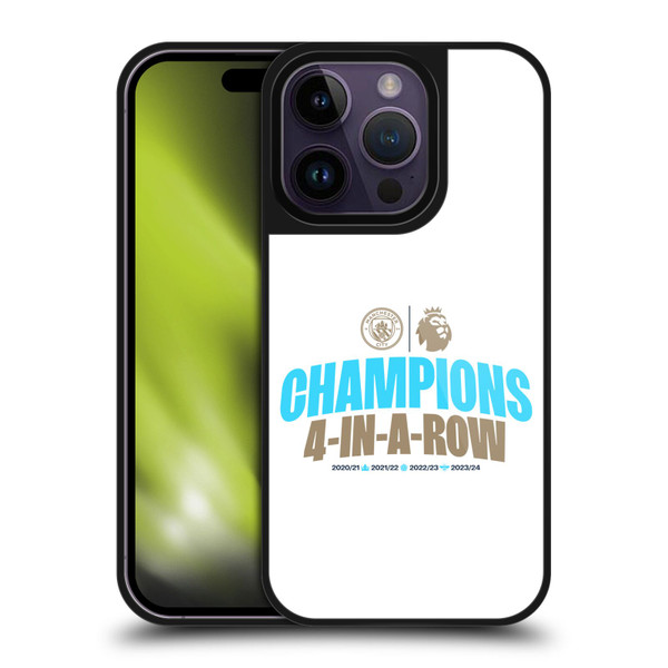 Manchester City Man City FC 2024 Premier League Champions 4 In A Row Light Gel Armour Case For Apple iPhone 14 Pro