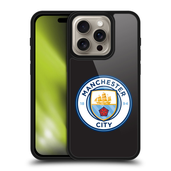 Manchester City Man City FC Badge Black Full Colour Gel Armour Case For Apple iPhone 16 Pro