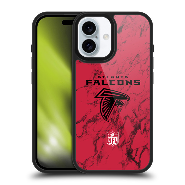 NFL Atlanta Falcons Graphics Coloured Marble Gel Armour Case For Apple iPhone 16 NFL Atlanta Falcons Graphics Coloured Marble Gel Armour Case For Apple iPhone 16