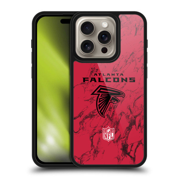 NFL Atlanta Falcons Graphics Coloured Marble Gel Armour Case For Apple iPhone 16 Pro