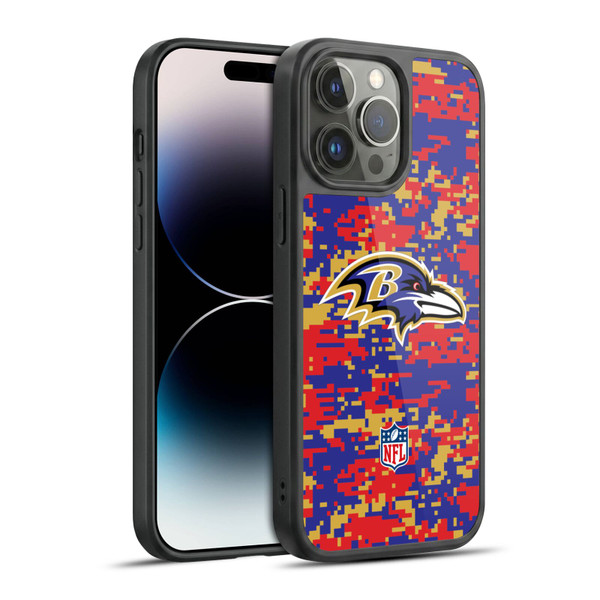NFL Baltimore Ravens Graphics Digital Camouflage Gel Armour Case For Apple iPhone 14 Pro Max