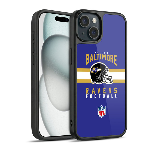 NFL Baltimore Ravens Graphics Helmet Typography Gel Armour Case For Apple iPhone 15