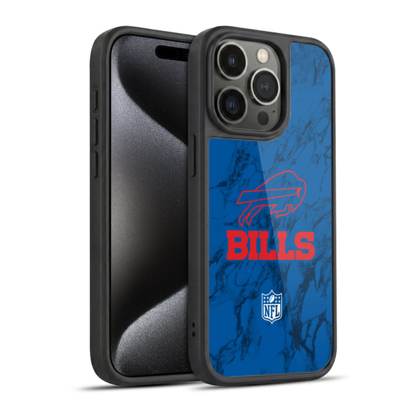 NFL Buffalo Bills Graphics Coloured Marble Gel Armour Case For Apple iPhone 15 Pro