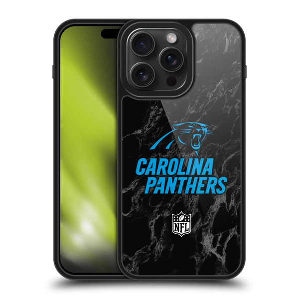 NFL Carolina Panthers Graphics Coloured Marble Gel Armour Case For Apple iPhone 15 Pro Max