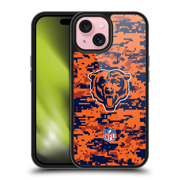 NFL Chicago Bears Graphics Digital Camouflage Gel Armour Case For Apple iPhone 15
