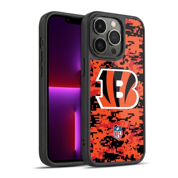 NFL Cincinnati Bengals Graphics Digital Camouflage Gel Armour Case For Apple iPhone 13 Pro
