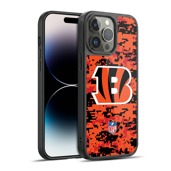 NFL Cincinnati Bengals Graphics Digital Camouflage Gel Armour Case For Apple iPhone 14 Pro Max