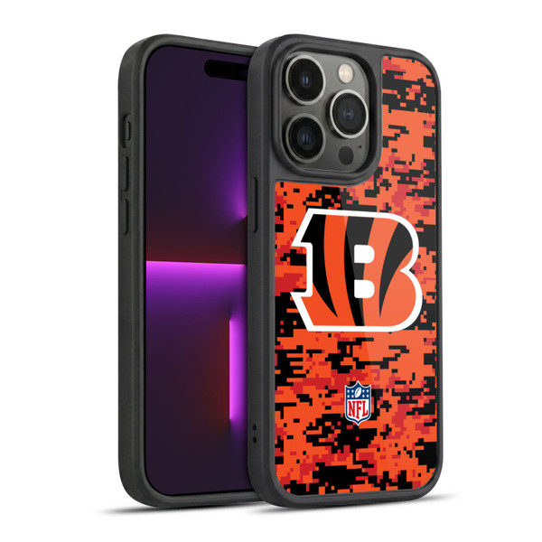 NFL Cincinnati Bengals Graphics Digital Camouflage Gel Armour Case For Apple iPhone 14 Pro