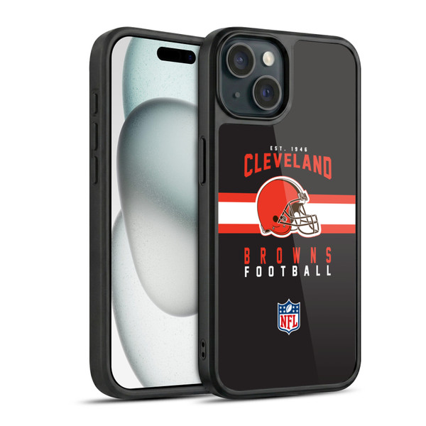NFL Cleveland Browns Graphics Helmet Typography Gel Armour Case For Apple iPhone 15