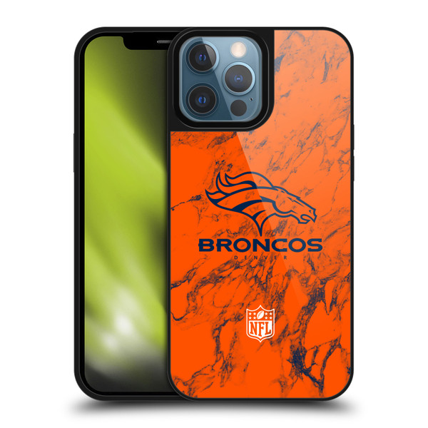 NFL Denver Broncos Graphics Coloured Marble Gel Armour Case For Apple iPhone 13 Pro Max