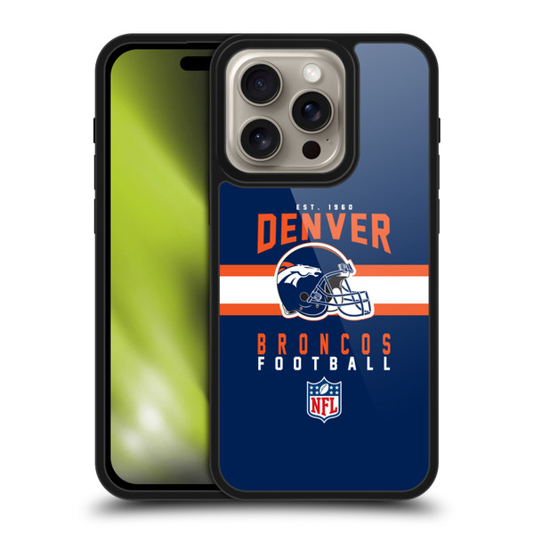 NFL Denver Broncos Graphics Helmet Typography Gel Armour Case For Apple iPhone 16 Pro