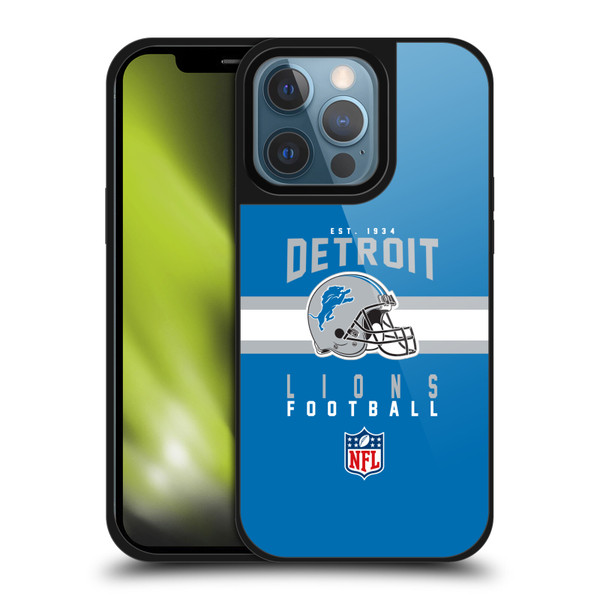 NFL Detroit Lions Graphics Helmet Typography Gel Armour Case For Apple iPhone 13 Pro