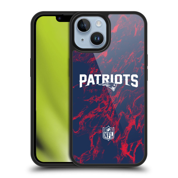 NFL New England Patriots Graphics Coloured Marble Gel Armour Case For Apple iPhone 14