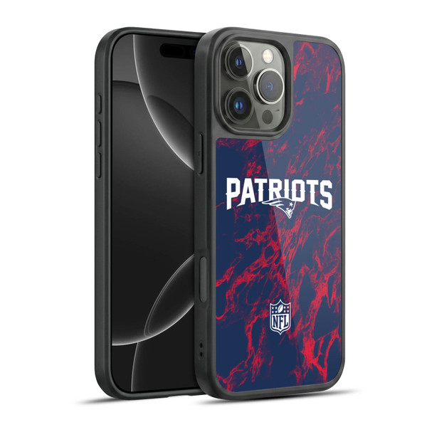 NFL New England Patriots Graphics Coloured Marble Gel Armour Case For Apple iPhone 16 Pro Max