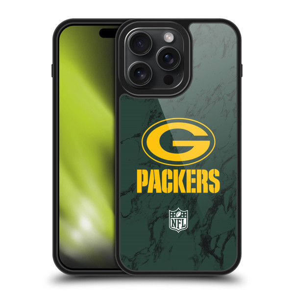 NFL Green Bay Packers Graphics Coloured Marble Gel Armour Case For Apple iPhone 15 Pro Max