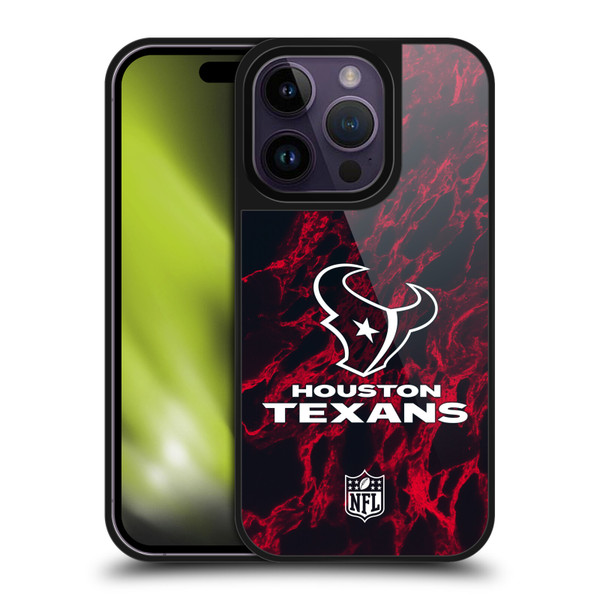 NFL Houston Texans Graphics Coloured Marble Gel Armour Case For Apple iPhone 14 Pro
