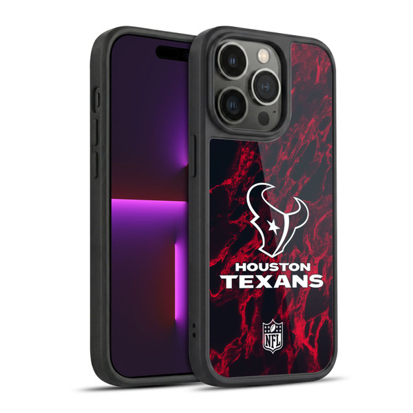 NFL Houston Texans Graphics Coloured Marble Gel Armour Case For Apple iPhone 14 Pro