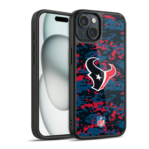 NFL Houston Texans Graphics Digital Camouflage Gel Armour Case For Apple iPhone 15