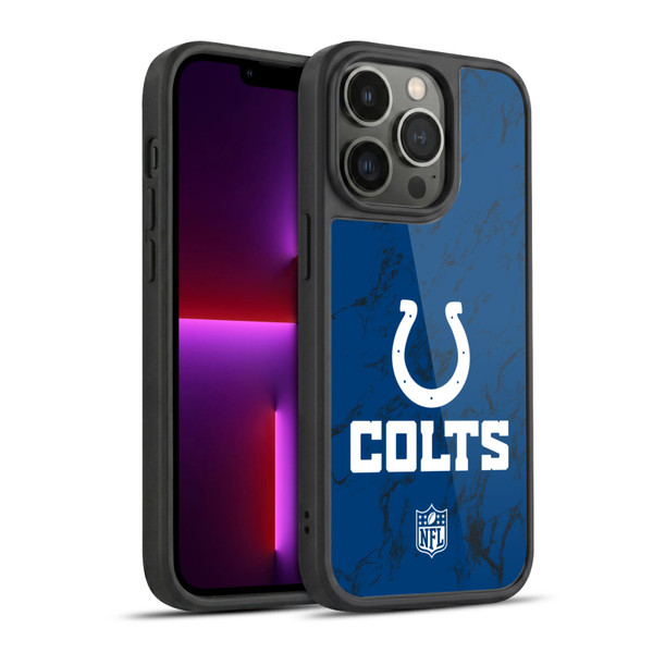 NFL Indianapolis Colts Graphics Coloured Marble Gel Armour Case For Apple iPhone 13 Pro