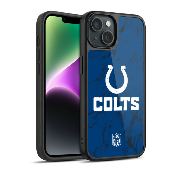 NFL Indianapolis Colts Graphics Coloured Marble Gel Armour Case For Apple iPhone 14