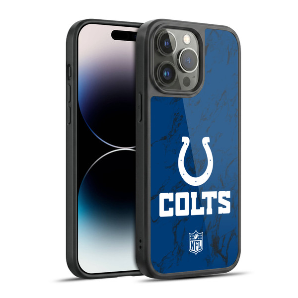NFL Indianapolis Colts Graphics Coloured Marble Gel Armour Case For Apple iPhone 14 Pro Max