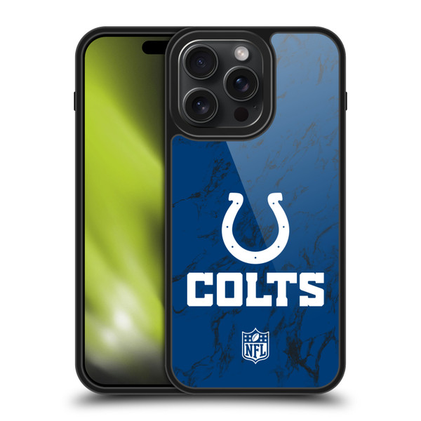 NFL Indianapolis Colts Graphics Coloured Marble Gel Armour Case For Apple iPhone 15 Pro Max