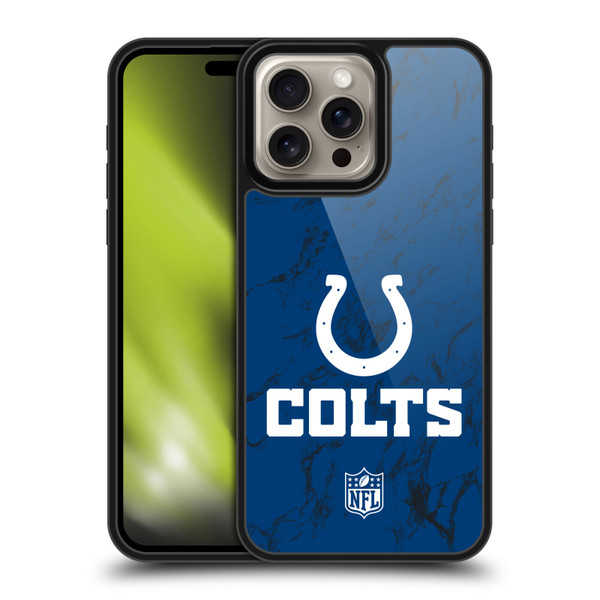 NFL Indianapolis Colts Graphics Coloured Marble Gel Armour Case For Apple iPhone 16 Pro Max