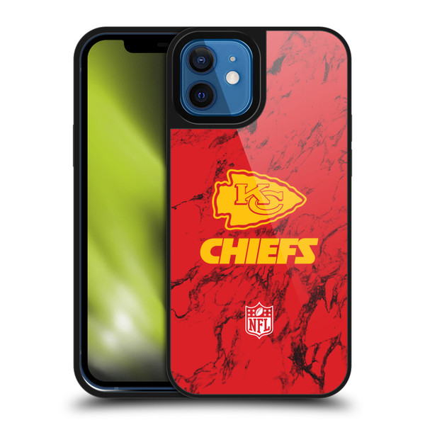 NFL Kansas City Chiefs Graphics Coloured Marble Gel Armour Case For Apple iPhone 12 / iPhone 12 Pro
