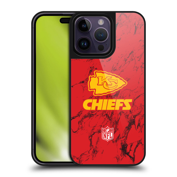 NFL Kansas City Chiefs Graphics Coloured Marble Gel Armour Case For Apple iPhone 14 Pro Max