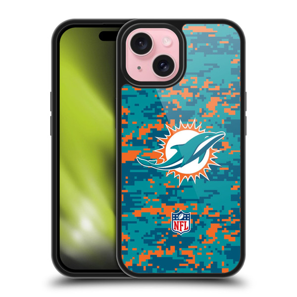 NFL Miami Dolphins Graphics Digital Camouflage Gel Armour Case For Apple iPhone 15