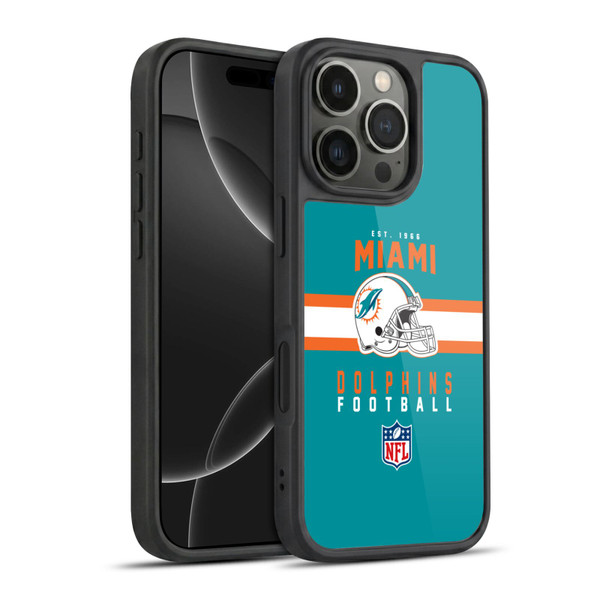 NFL Miami Dolphins Graphics Helmet Typography Gel Armour Case For Apple iPhone 16 Pro