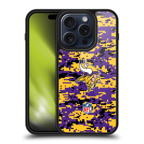 NFL Minnesota Vikings Graphics Digital Camouflage Gel Armour Case For Apple iPhone 15 Pro