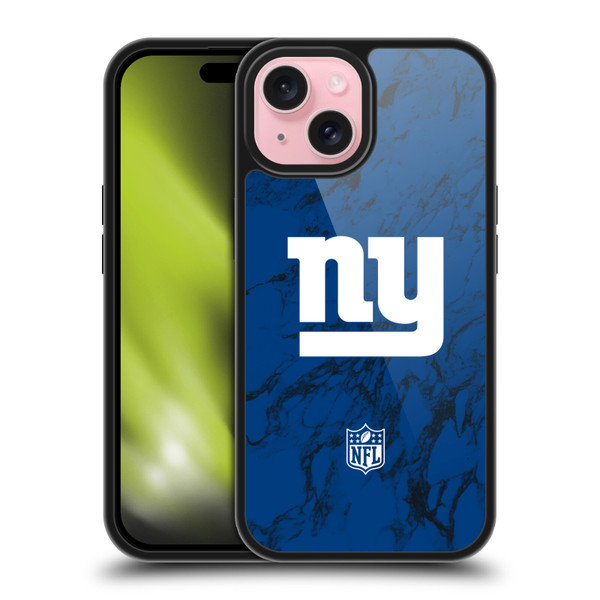 NFL New York Giants Graphics Coloured Marble Gel Armour Case For Apple iPhone 15 NFL New York Giants Graphics Coloured Marble Gel Armour Case For Apple iPhone 15